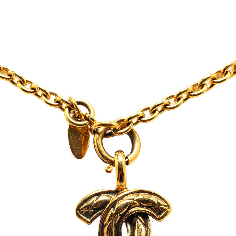 Top Quality Chanel Mini Matelasse Coco Mark Necklace Gold Plated