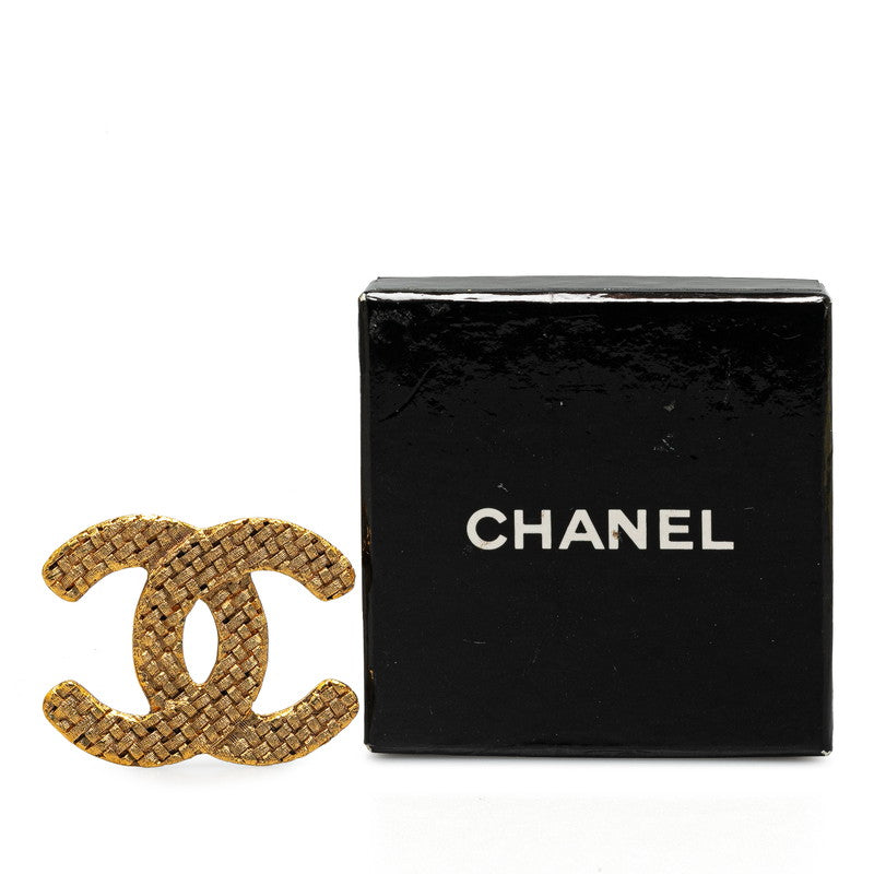 Top Quality Chanel Vintage Coco Mark Quilted Brooch Gold