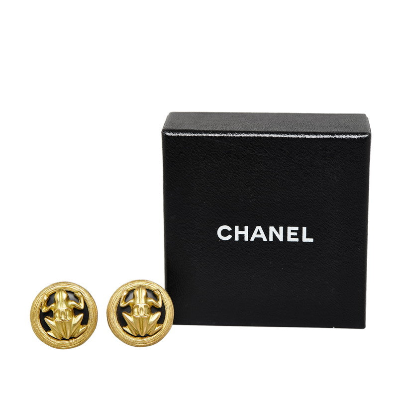 Top Quality Chanel Vintage Flog Earrings Gold Ladies