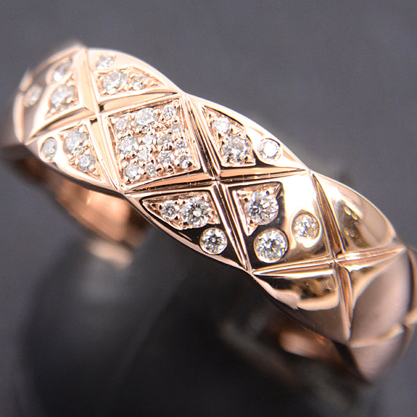 Top Quality Chanel Coco Crush Medium Diamond Ring 750PG Pink Gold