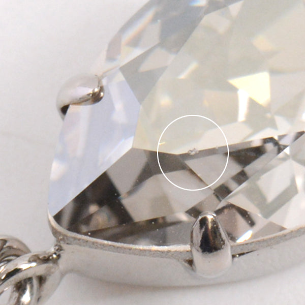 Top Quality Chanel Brass Clear Stone Coco Mark Drop Earrings