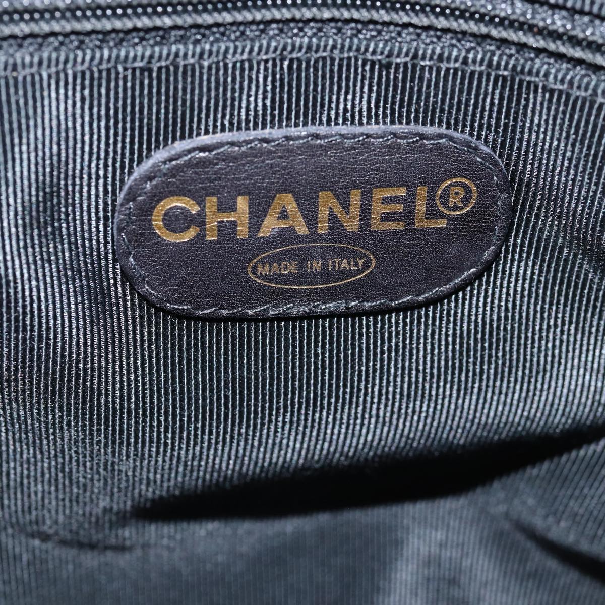 Top Quality Chanel Chain Shoulder Bag Patent leather Black CC Auth 71572
