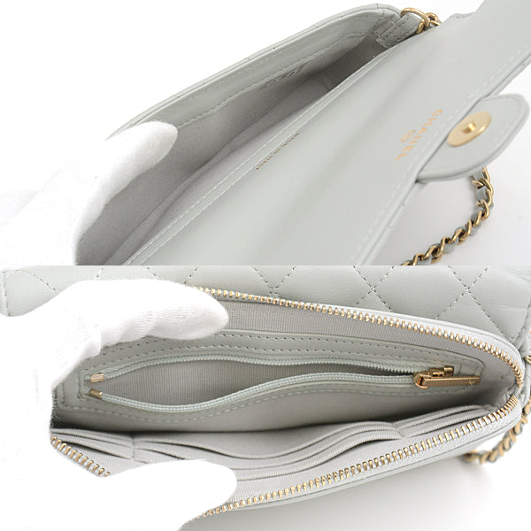 Top Quality Chanel Lambskin Matelasse Chain Wallet Bag