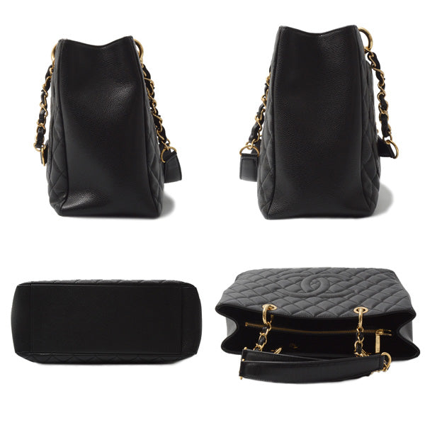Top Quality Chanel Caviar Skin Chain Shoulder Bag Black