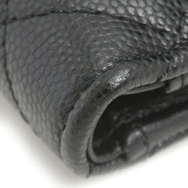Top Quality Chanel Caviar Skin Trifold Wallet Black