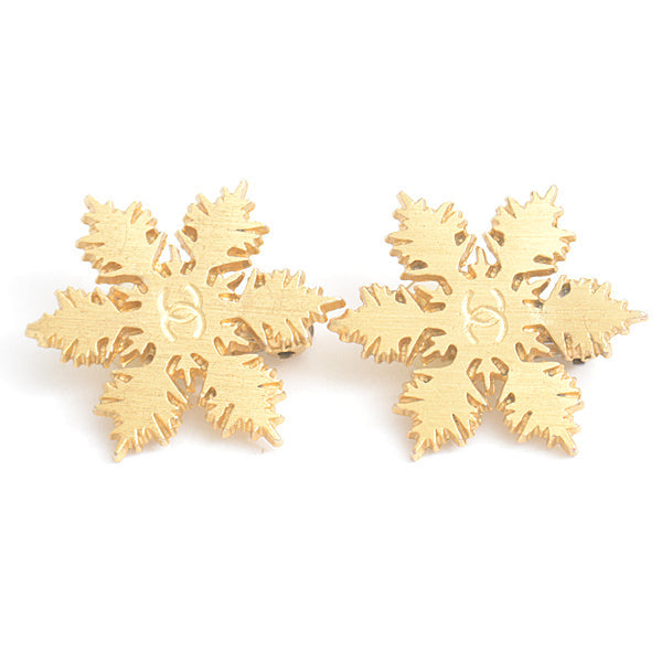 Top Quality Chanel Snowflake Earrings Gold 01A