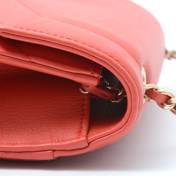 Top Quality Chanel Chevron Leather Chain Shoulder Bag Red