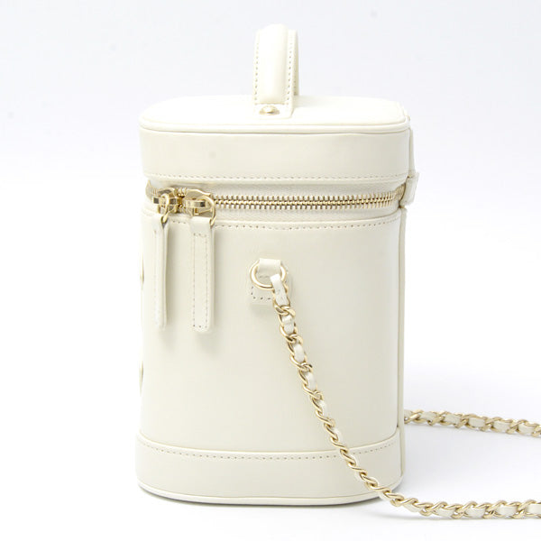 Top Quality Chanel Vanity Chain Shoulder Bag White