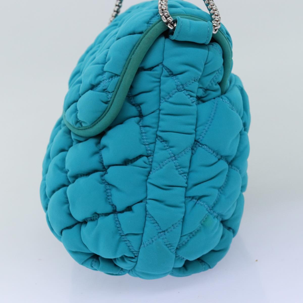Top Quality Chanel Chain Shoulder Bag Nylon Blue CC Auth 74407A