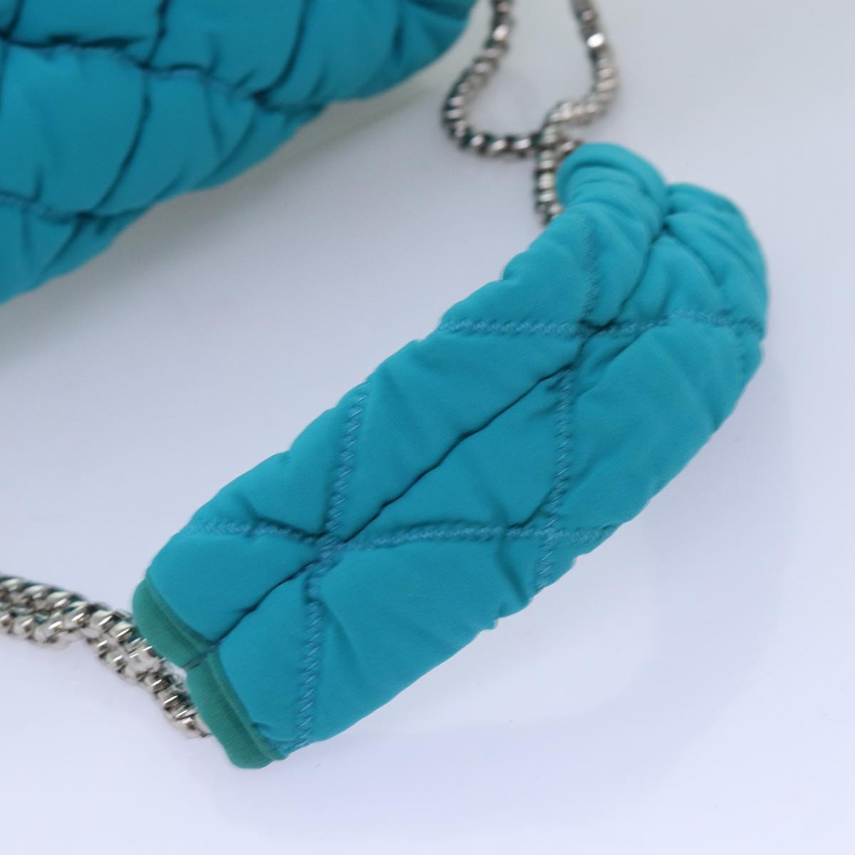 Top Quality Chanel Chain Shoulder Bag Nylon Blue CC Auth 74407A