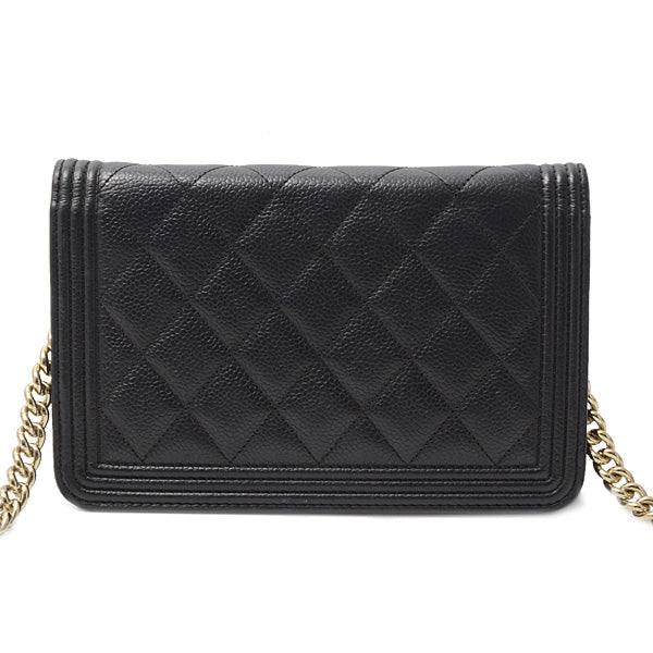 Top Quality Chanel Caviar Skin Matelasse Boy Chain Wallet