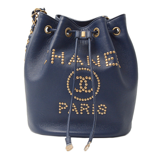 Top Quality Chanel Small Doville Calfskin Shoulder Bag Navy