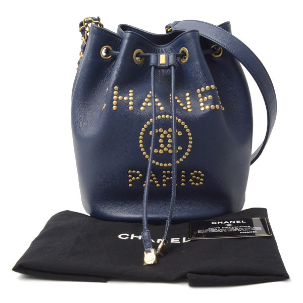 Top Quality Chanel Small Doville Calfskin Shoulder Bag Navy