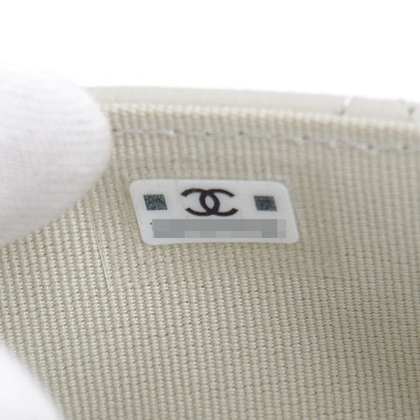 Top Quality Chanel Caviar Skin Matelasse Classic Flap Card Case Light Grey