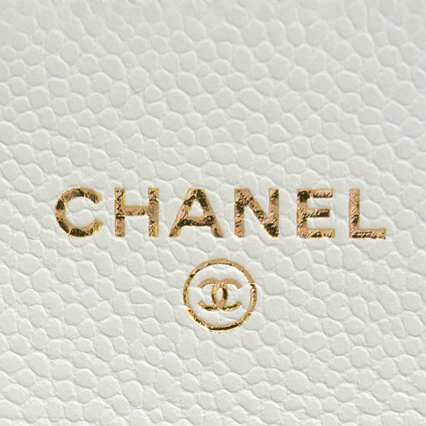 Top Quality Chanel Caviar Skin Matelasse Classic Flap Card Case Light Grey