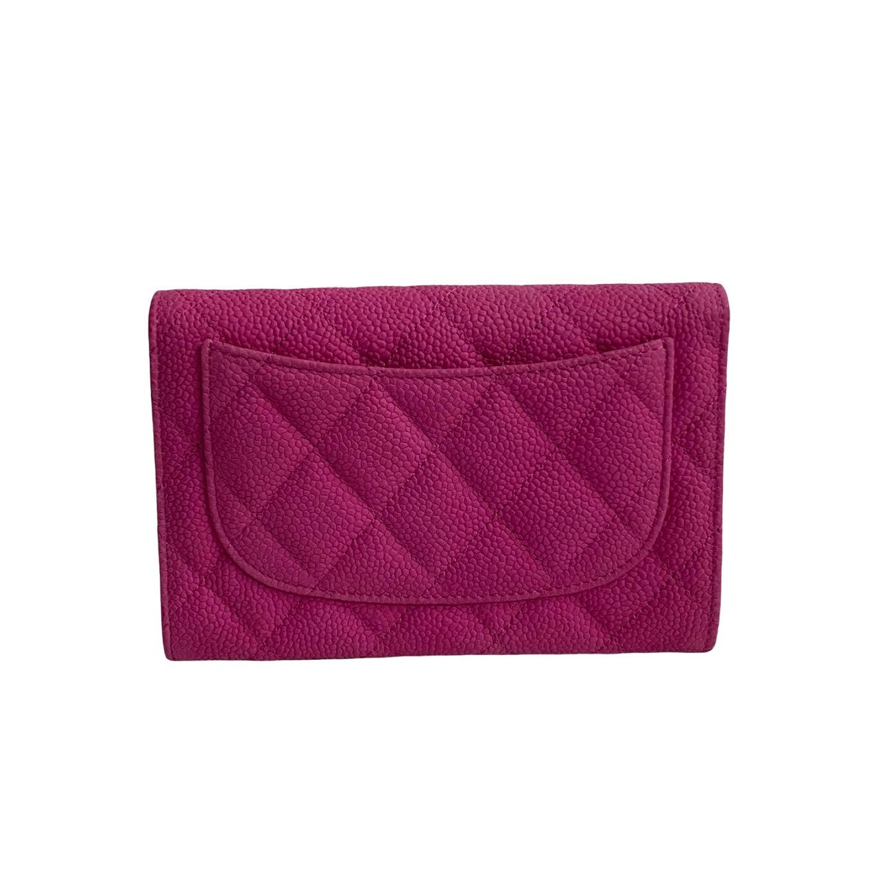Top Quality Chanel Caviar Leather Bifold Wallet Pink