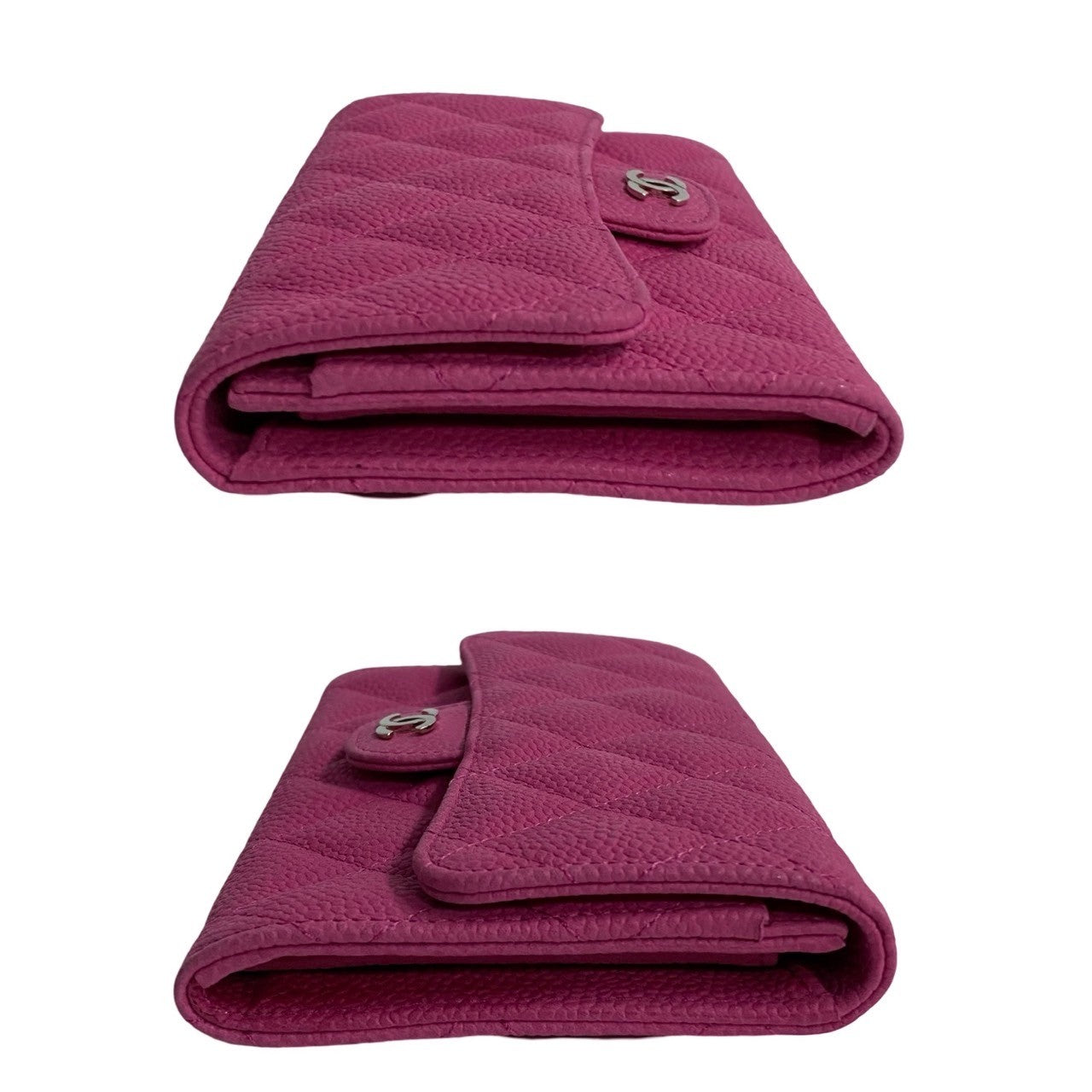 Top Quality Chanel Caviar Leather Bifold Wallet Pink