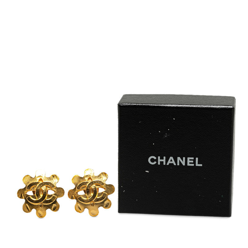 Top Quality Chanel Vintage Coco Mark Earrings Gold Plated