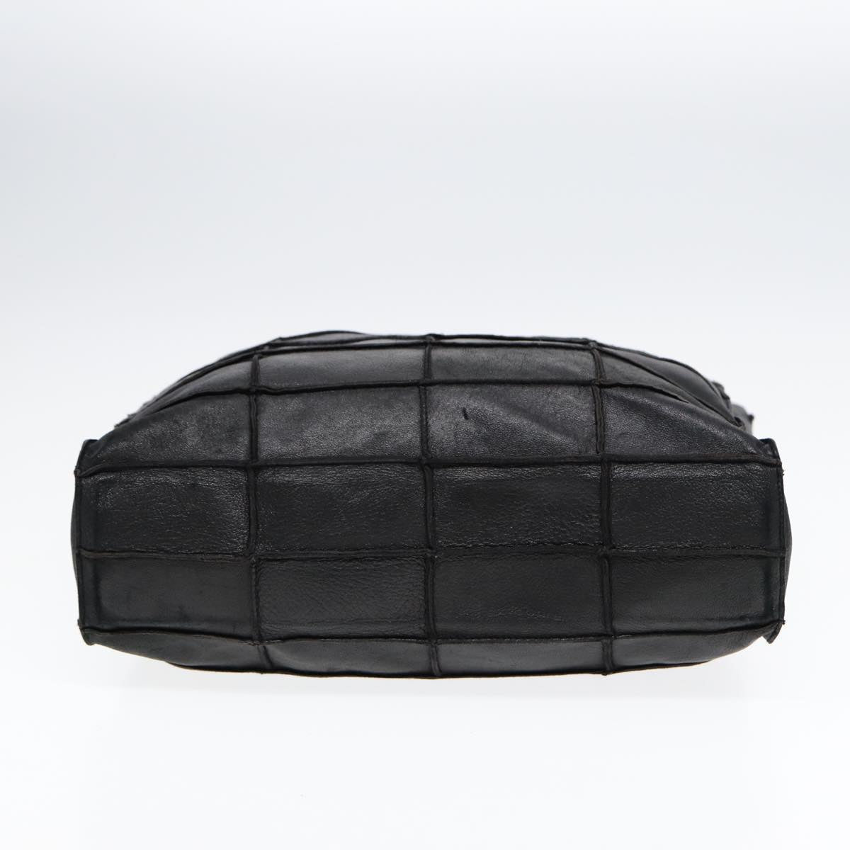 Top Quality Chanel Choco Bar Shoulder Bag Lamb Skin Black CC Auth 88626