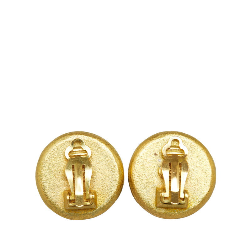 Top Quality Chanel Vintage Flog Earrings Gold Ladies
