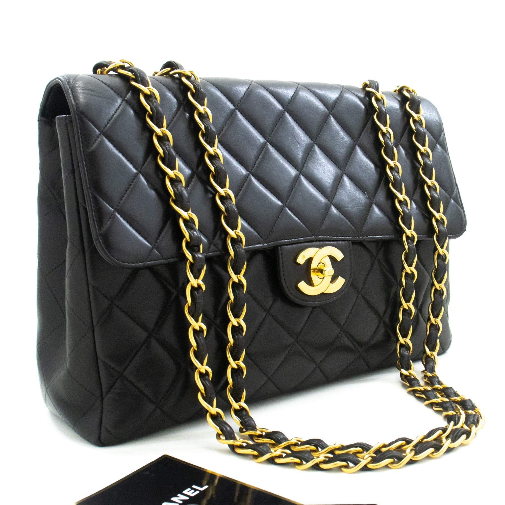 Top Quality Chanel Classic Large 11 Chain Shoulder Bag New Black Lambskin