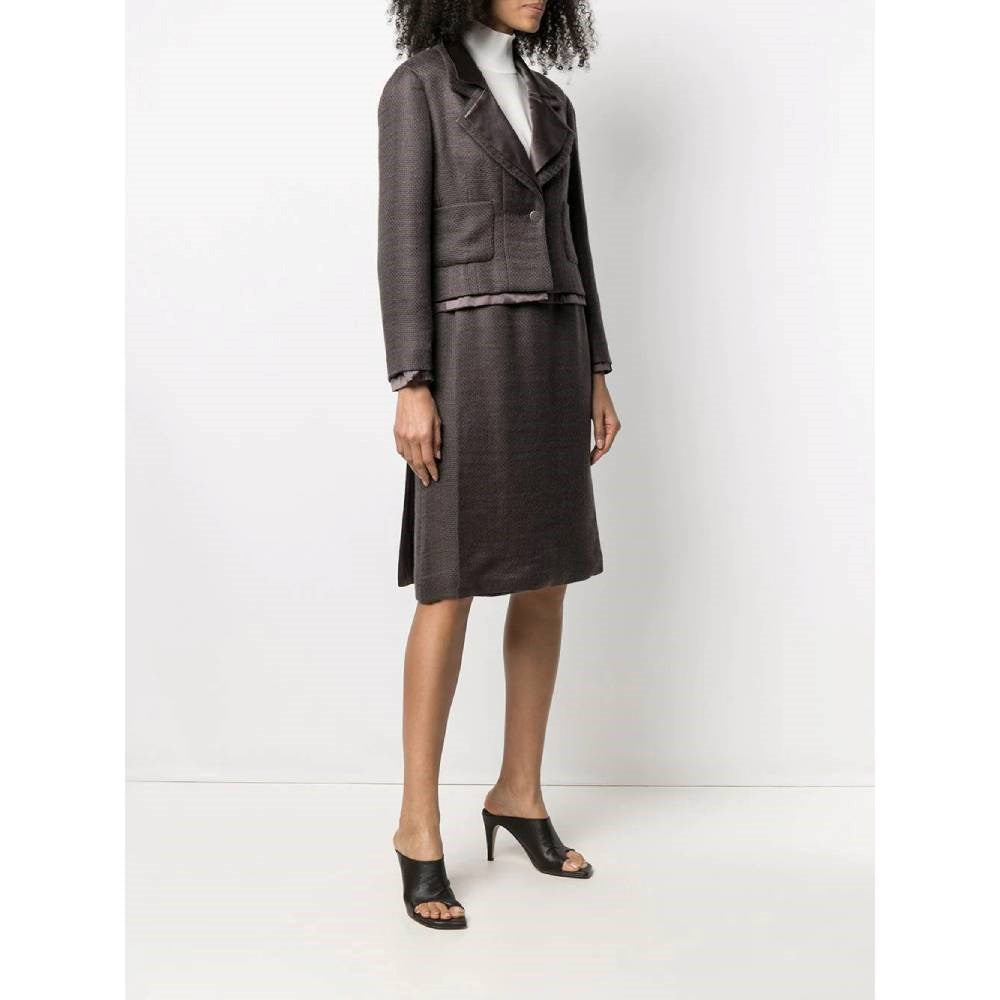 Top Quality Chanel Top Quality Chanel Grey Mohair Skirt Suit