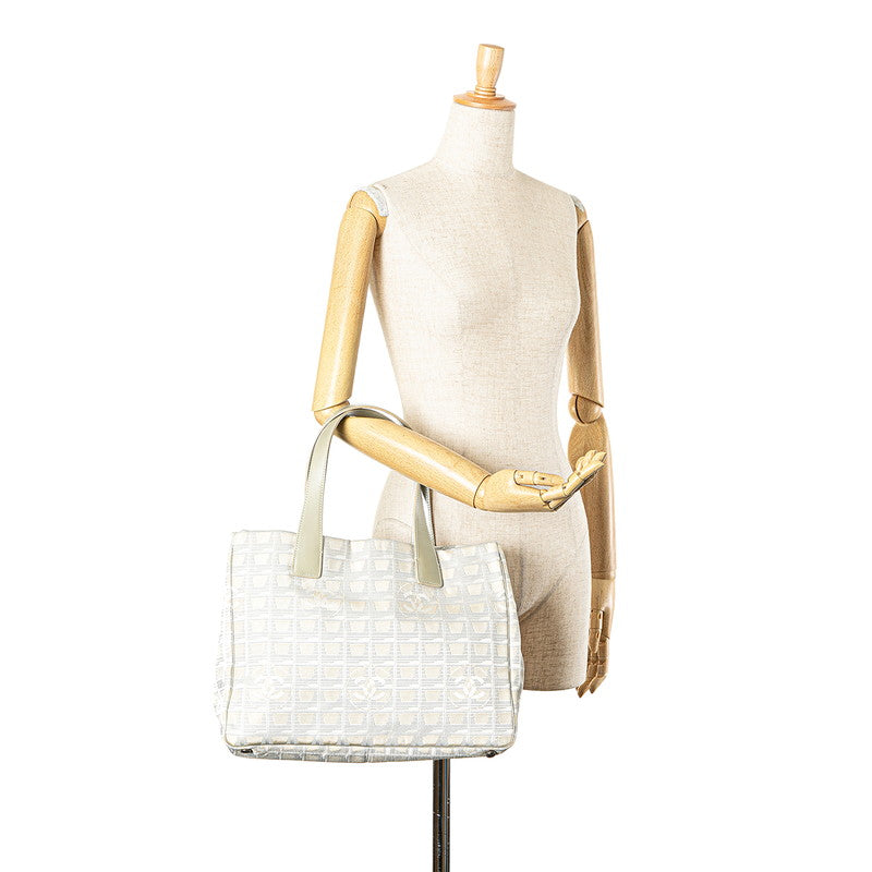 Top Quality Chanel Nylon Leather Tote Bag Beige Gray