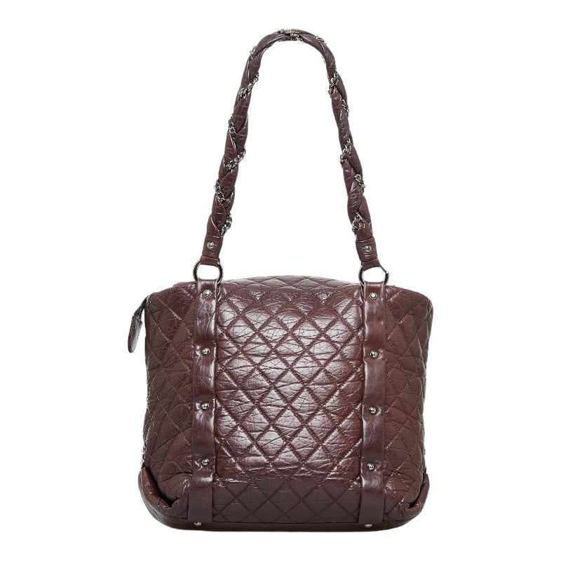 Top Quality Chanel Cocomark Line Chain Shoulder Bag s Bag Brown Silver Leather Ladies CHANEL
