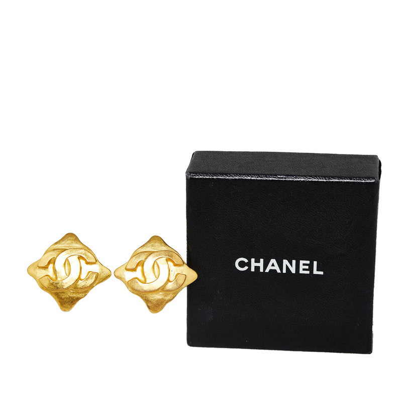 Top Quality Chanel Cocomark Striped Earrings Gold Ladies Chanel