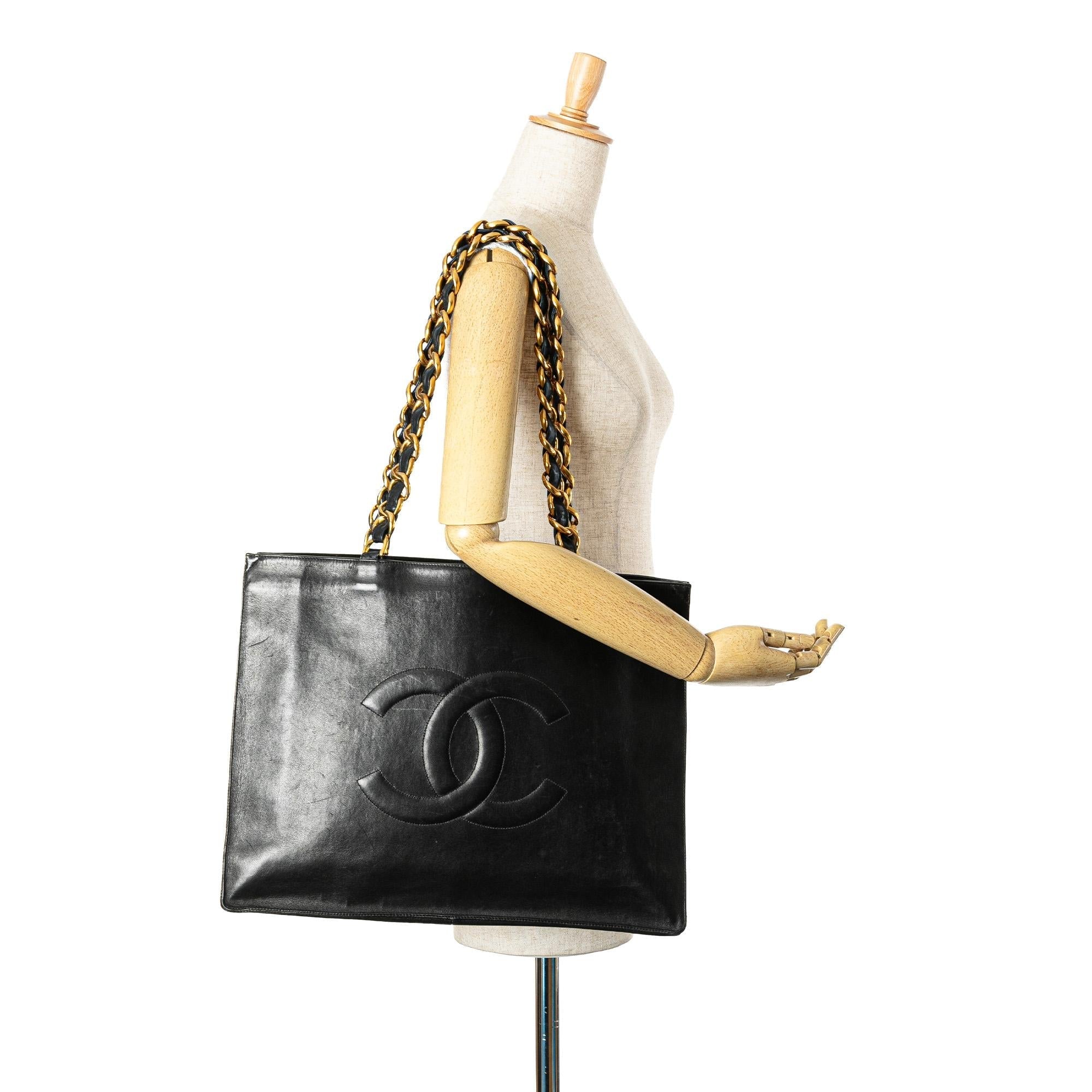 Top Quality Chanel CC Lambskin Chain Tote (SHG-wGZbH7)