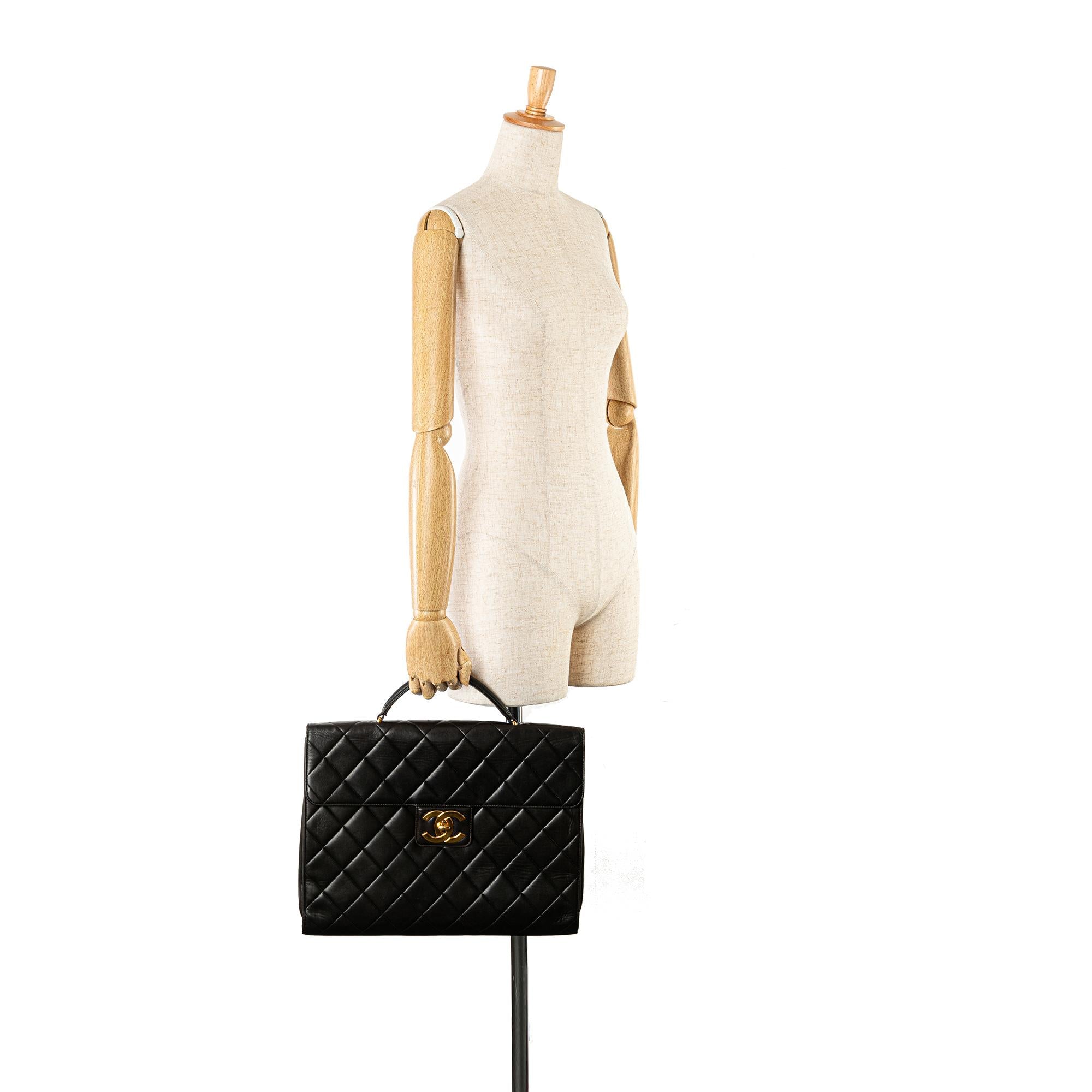 Top Quality Chanel CC Quilted Lambskin Flap Briefcase (SHG-q0A6fi)