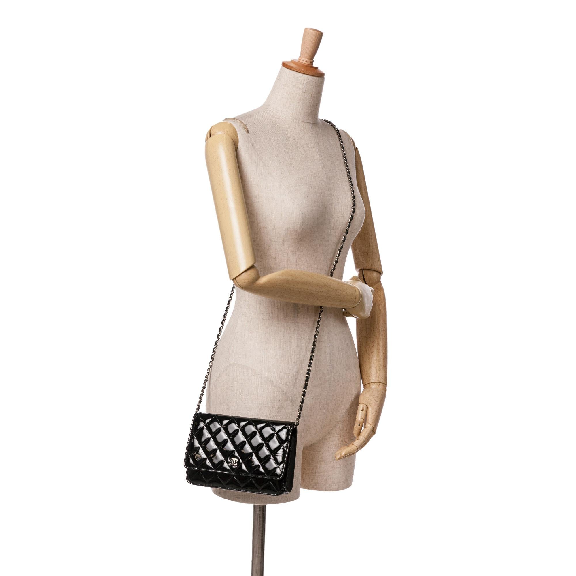 Top Quality Chanel CC Quilted Patent Wallet On Chain (SHG-8sYTvO)