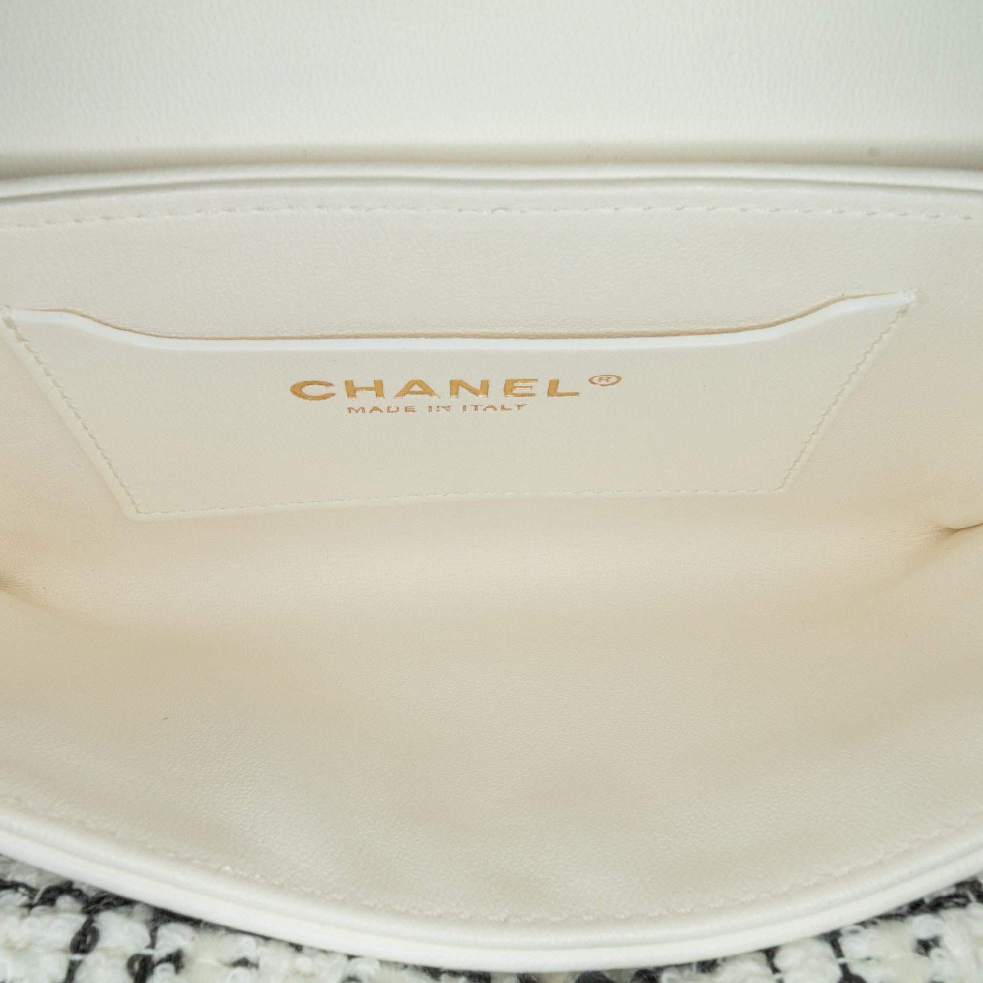 Top Quality Chanel CC Quilted Tweed Top Handle Full Flap (SHG-1PvkH4)