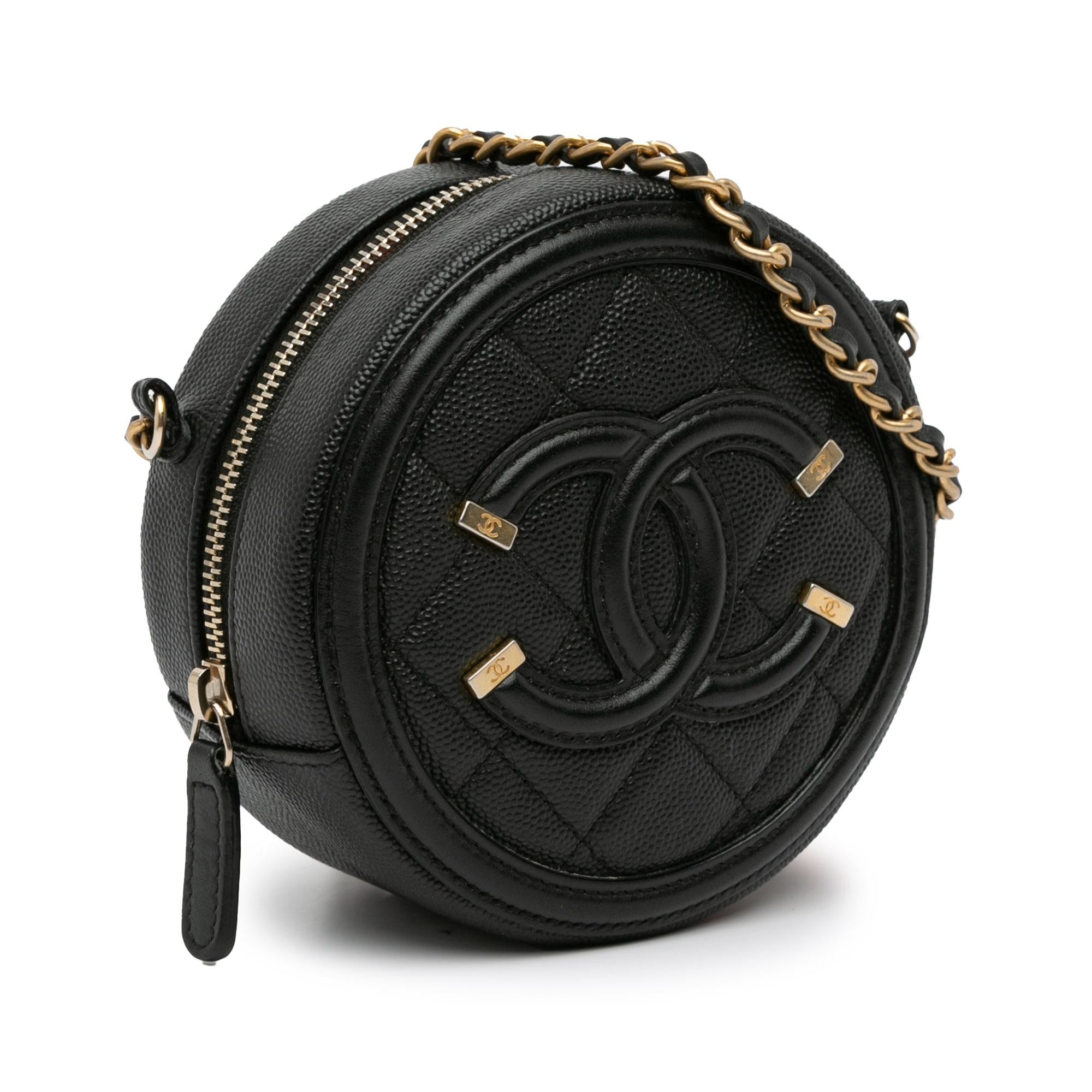 Top Quality Chanel Caviar CC Filigree Round Crossbody (SHG-bEzArR)