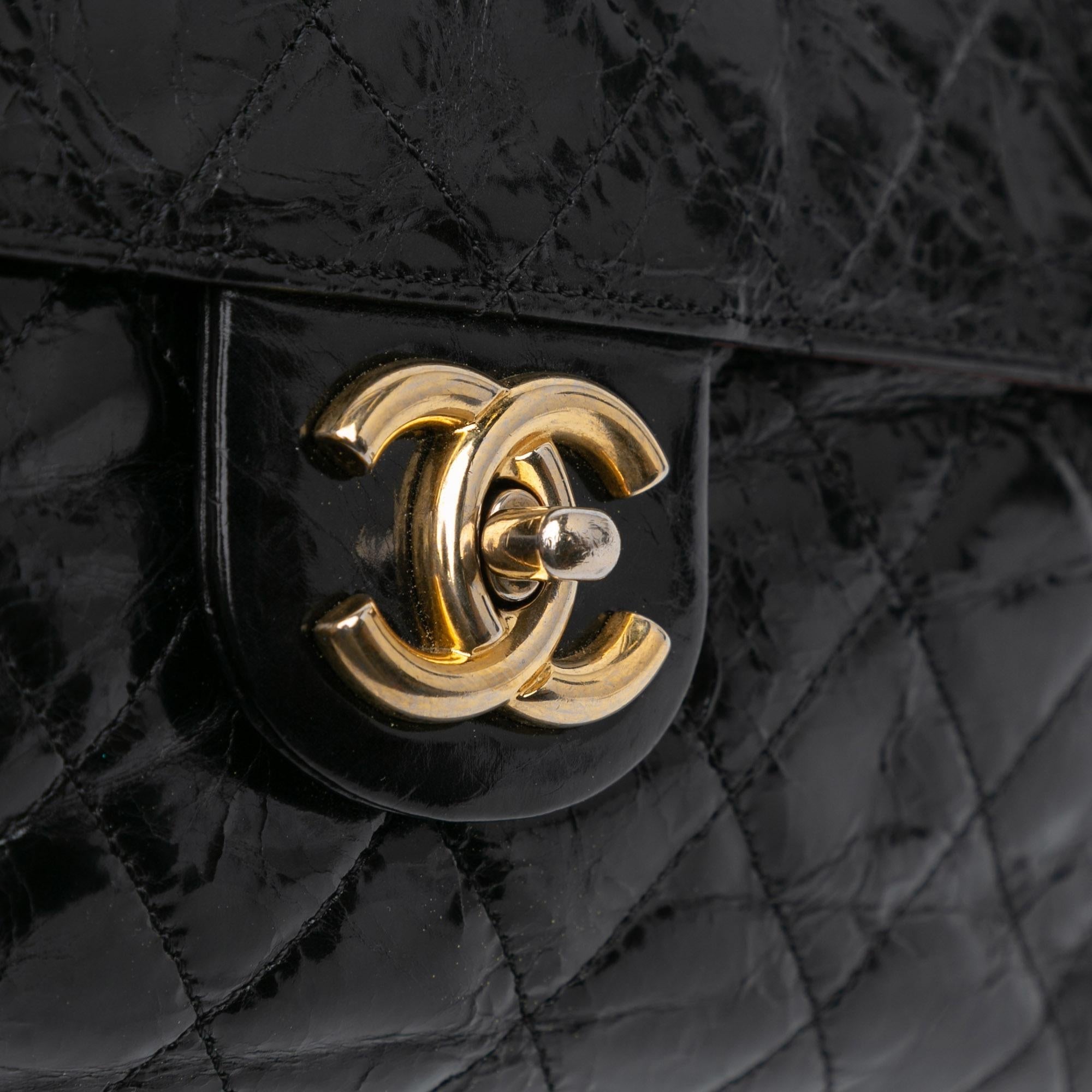Top Quality Chanel Jumbo Quilted Glazed Calfskin Clams Pocket Flap (SHG-jPBPrw)
