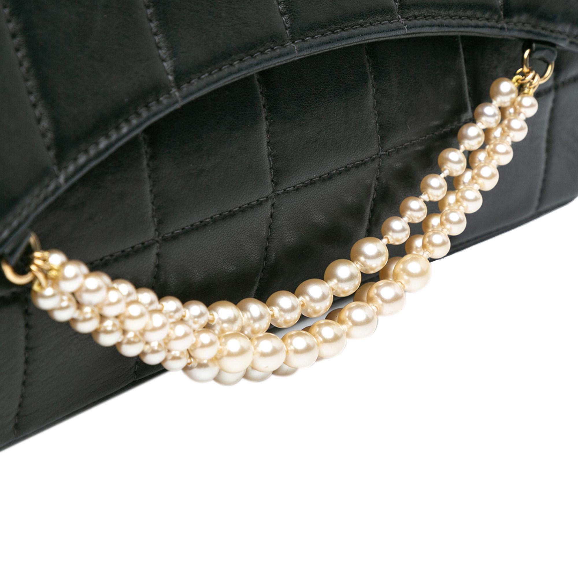Top Quality Chanel Lambskin Chocolate Bar Pearl Chain Flap (SHG-vnO4Mm)