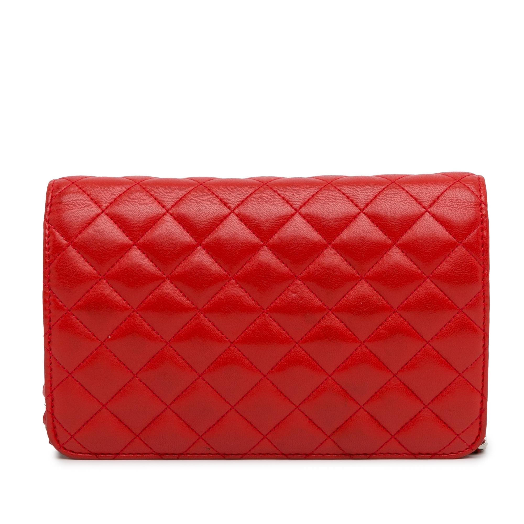 Top Quality Chanel Lambskin Diamond CC Wallet on Chain (SHG-K03AWt)