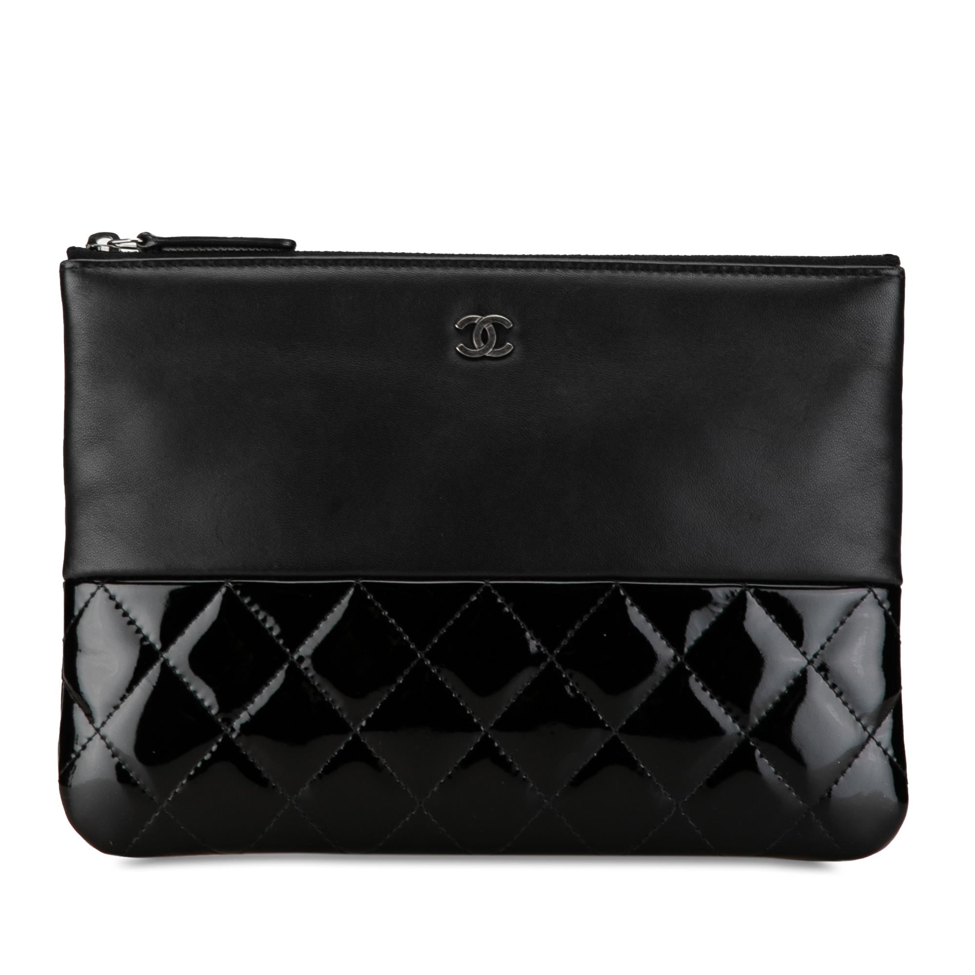 Top Quality Chanel Lambskin and Quilted Patent O Case Clutch (SHG-nuBGKM)