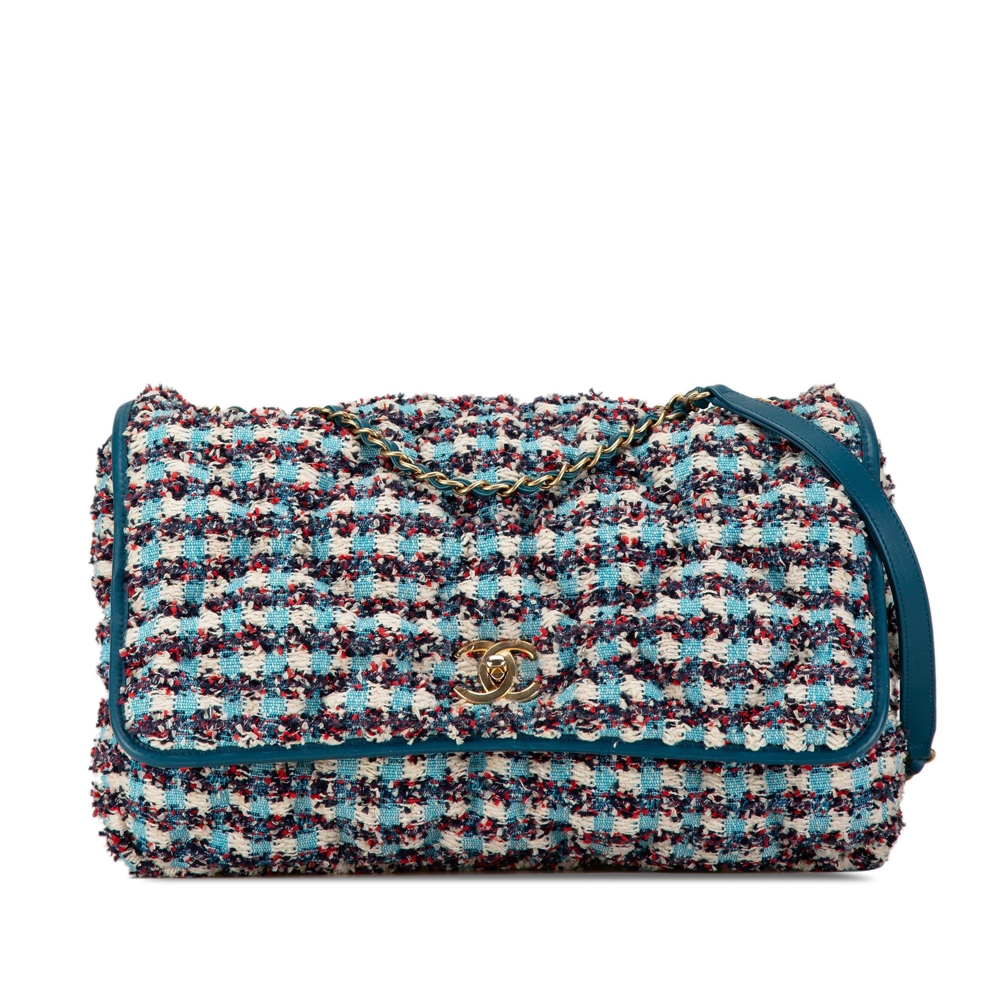 Top Quality Chanel Maxi Tweed Chesterfield Single Flap (SHG-QGGPCL)