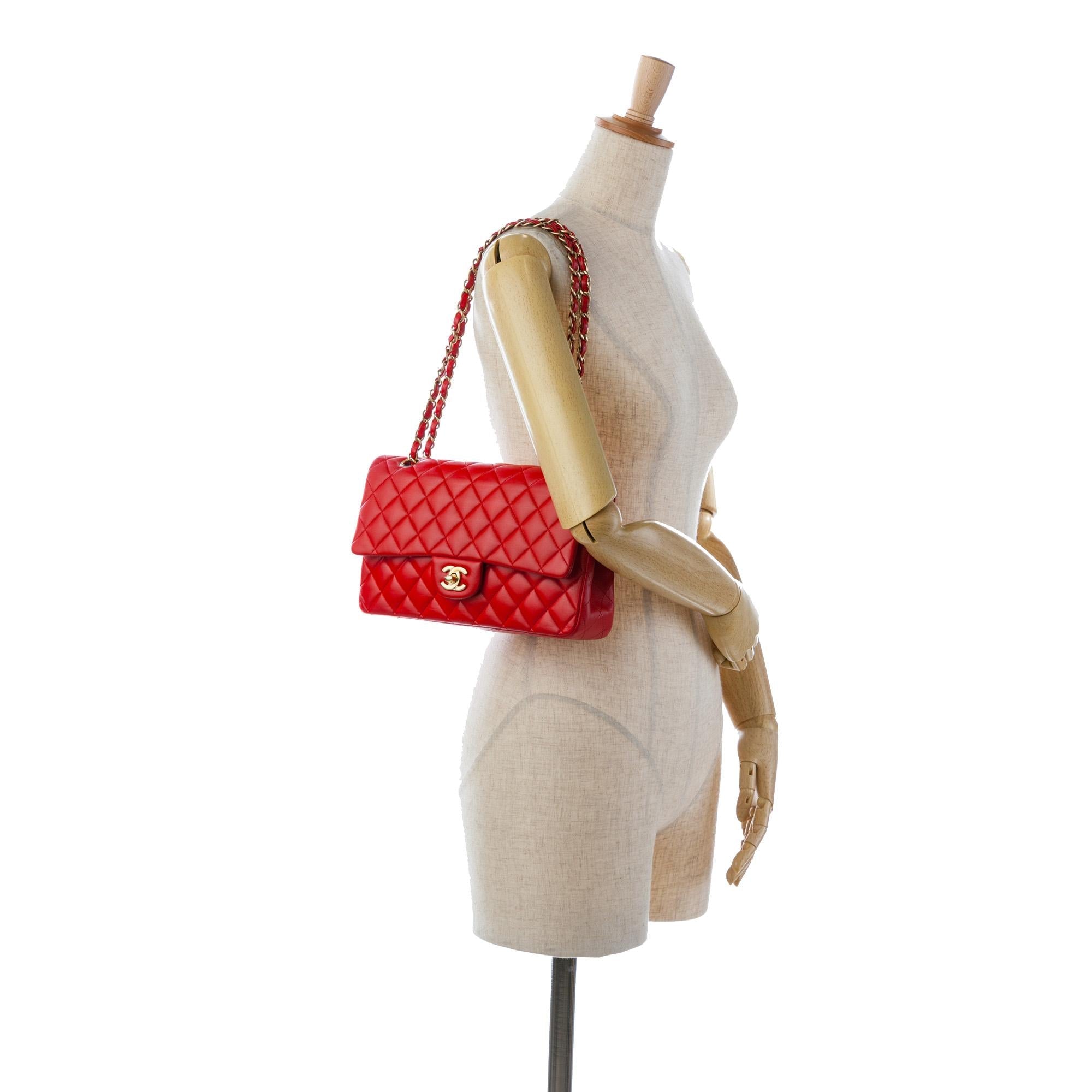Top Quality Chanel Medium Classic Lambskin Double Flap (SHG-2afHCr)