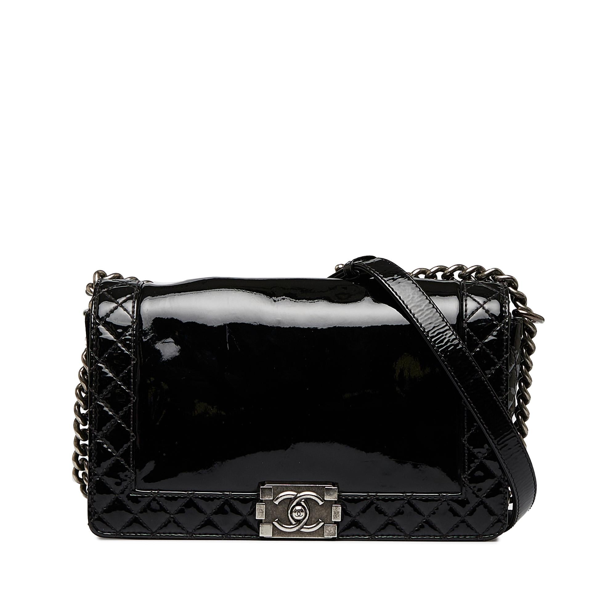 Top Quality Chanel Medium Patent Reverso Boy Flap (SHG-uvsh6E)