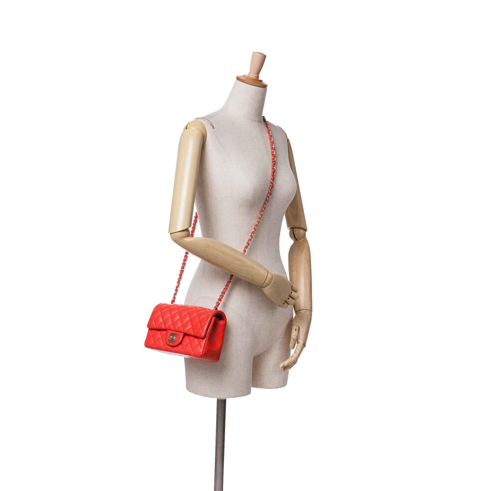 Top Quality Chanel Mini Rectangular Classic Lambskin Single Flap (SHG-b4NsOn)