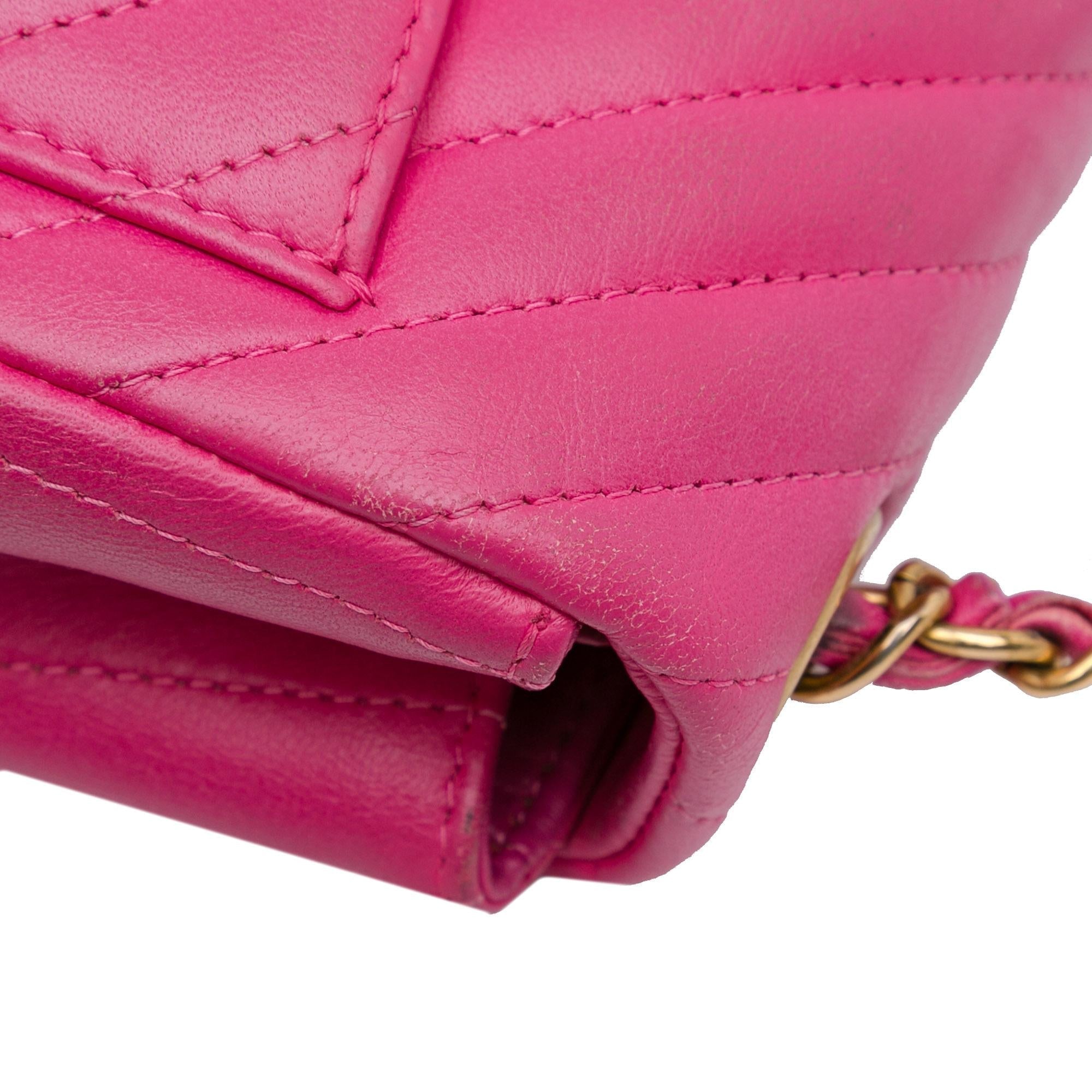 Top Quality Chanel Mini Square Classic Chevron Lambskin Flap (SHG-8wGObb)