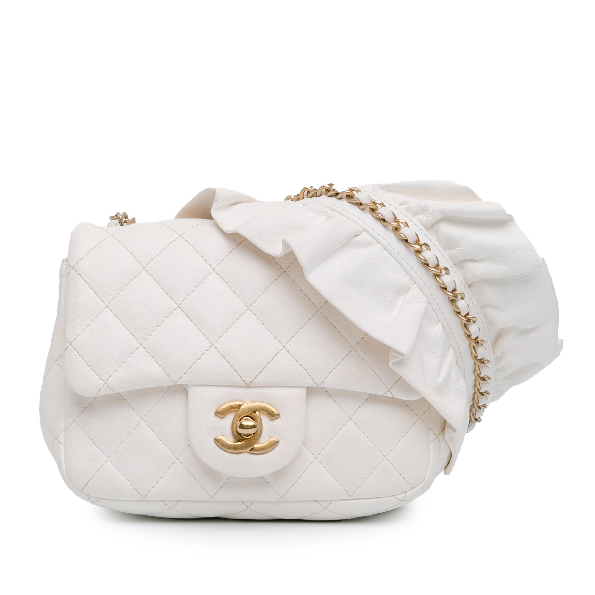 Top Quality Chanel Mini Square Lambskin Romance Single Flap (SHG-RT5Rup)