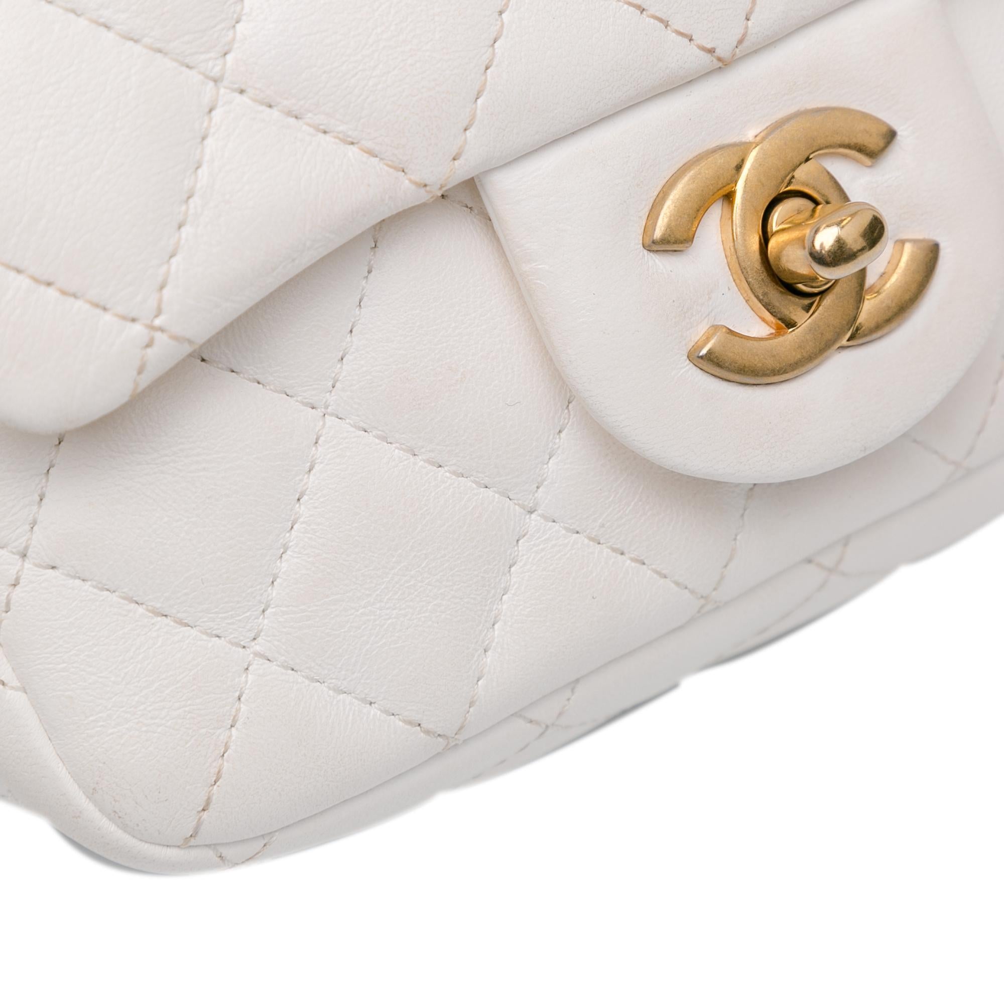 Top Quality Chanel Mini Square Lambskin Romance Single Flap (SHG-RT5Rup)