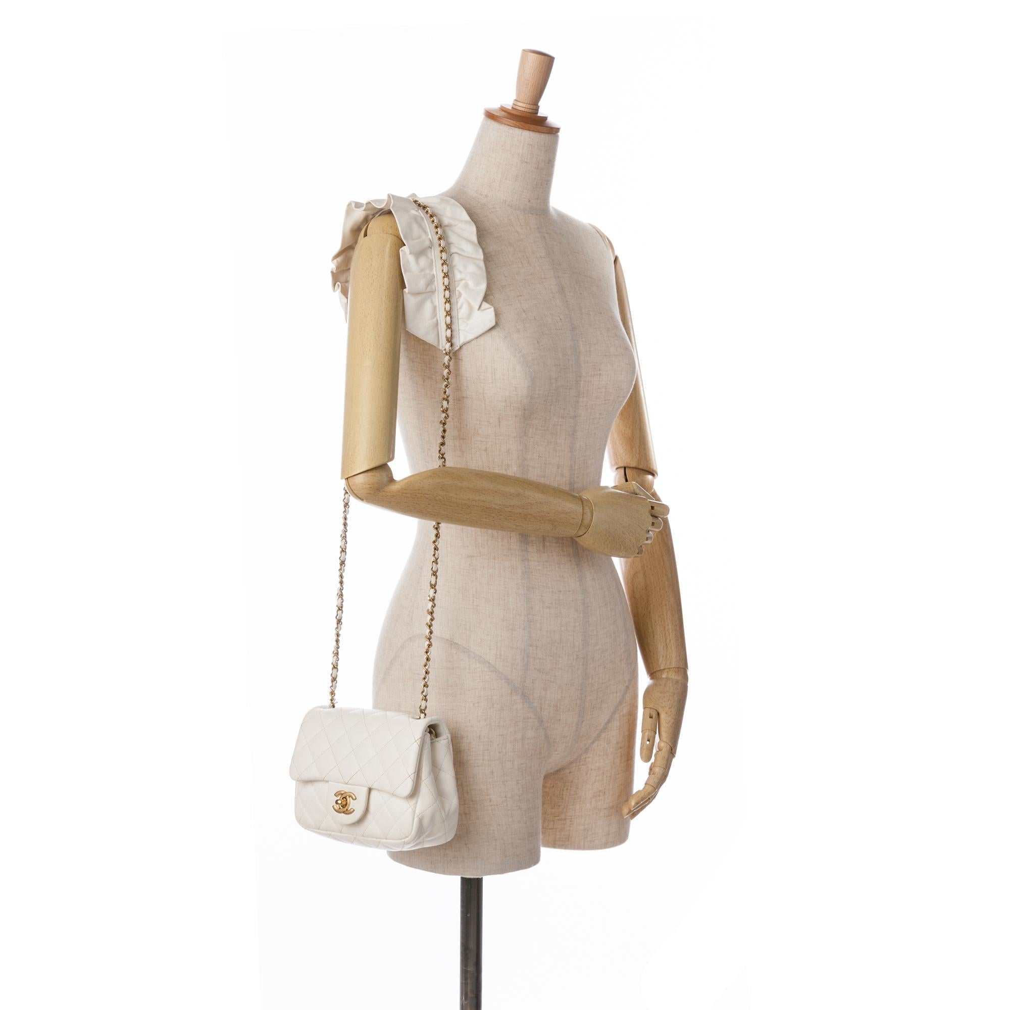Top Quality Chanel Mini Square Lambskin Romance Single Flap (SHG-RT5Rup)