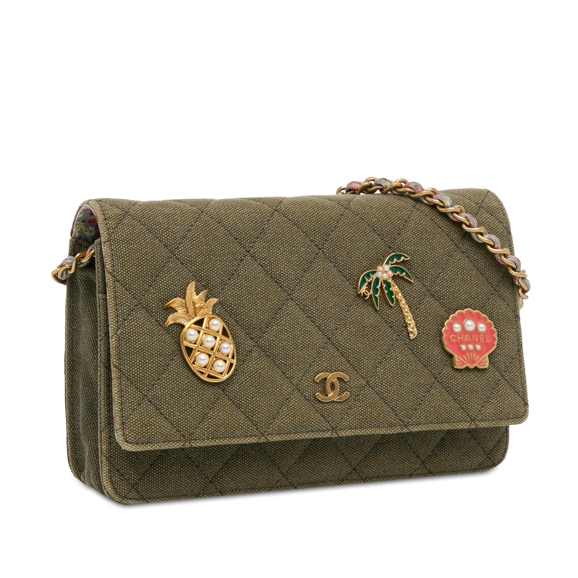 Top Quality Chanel Quilted Canvas Coco Cuba Charms Wallet On Chain (SHG-iFwSQ5)
