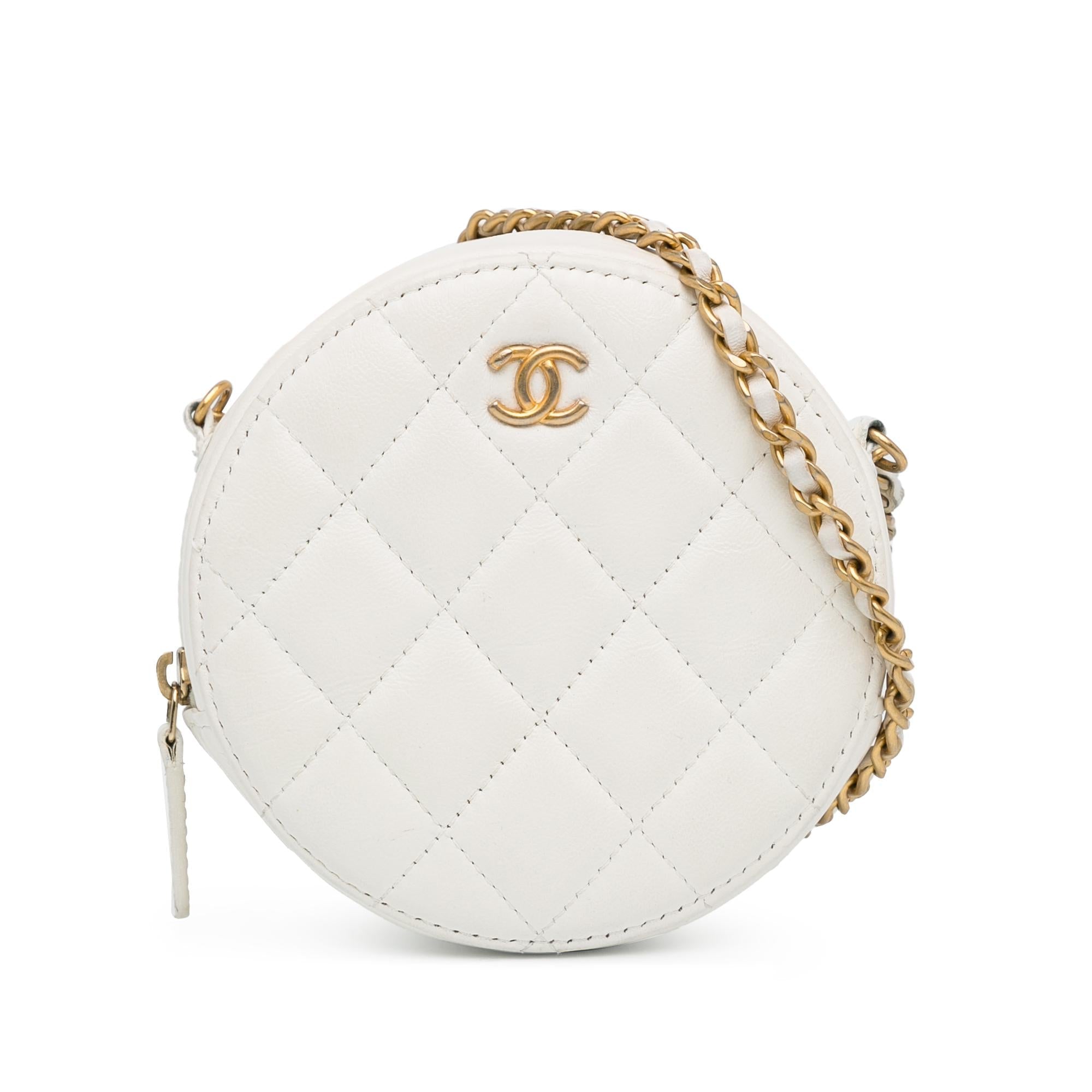 Top Quality Chanel Quilted Lambskin Pearl Crush Round Clutch with Chain (SHG-SbdIV9)