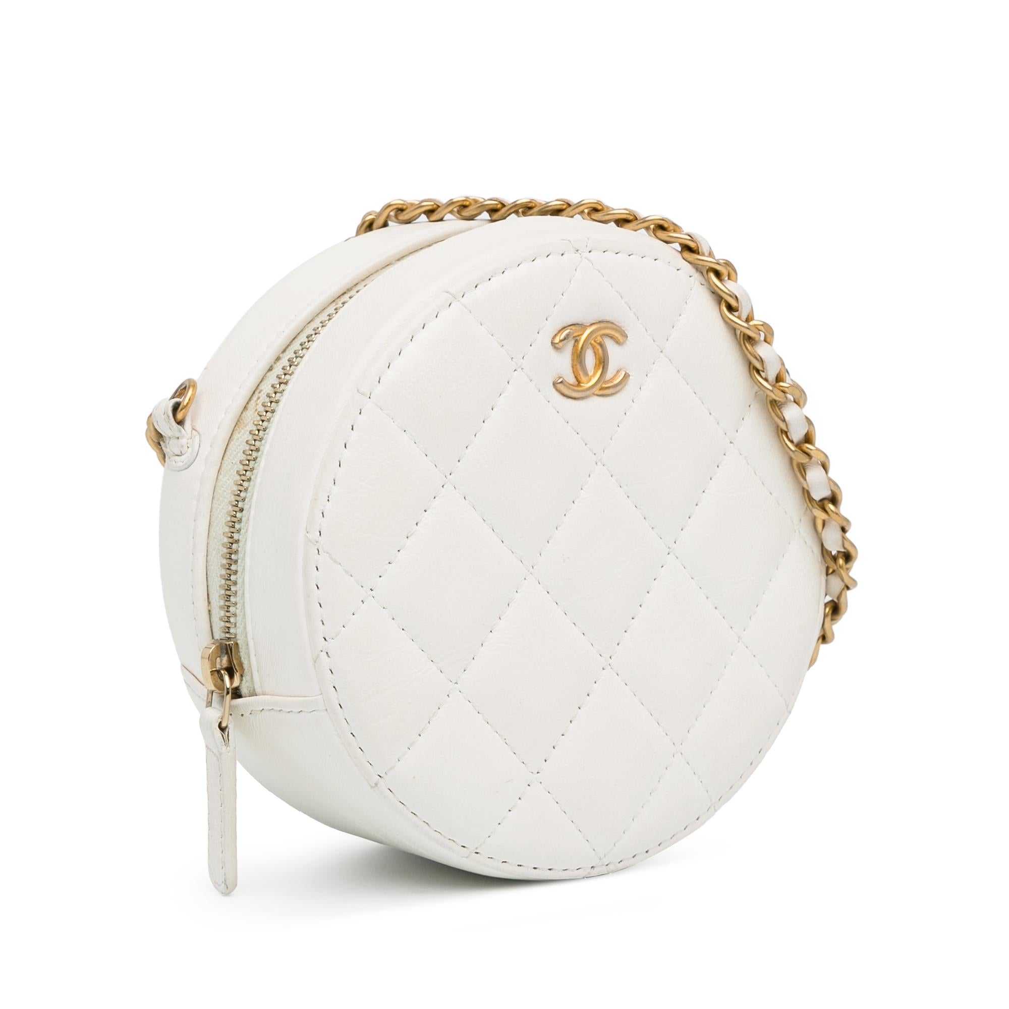 Top Quality Chanel Quilted Lambskin Pearl Crush Round Clutch with Chain (SHG-SbdIV9)