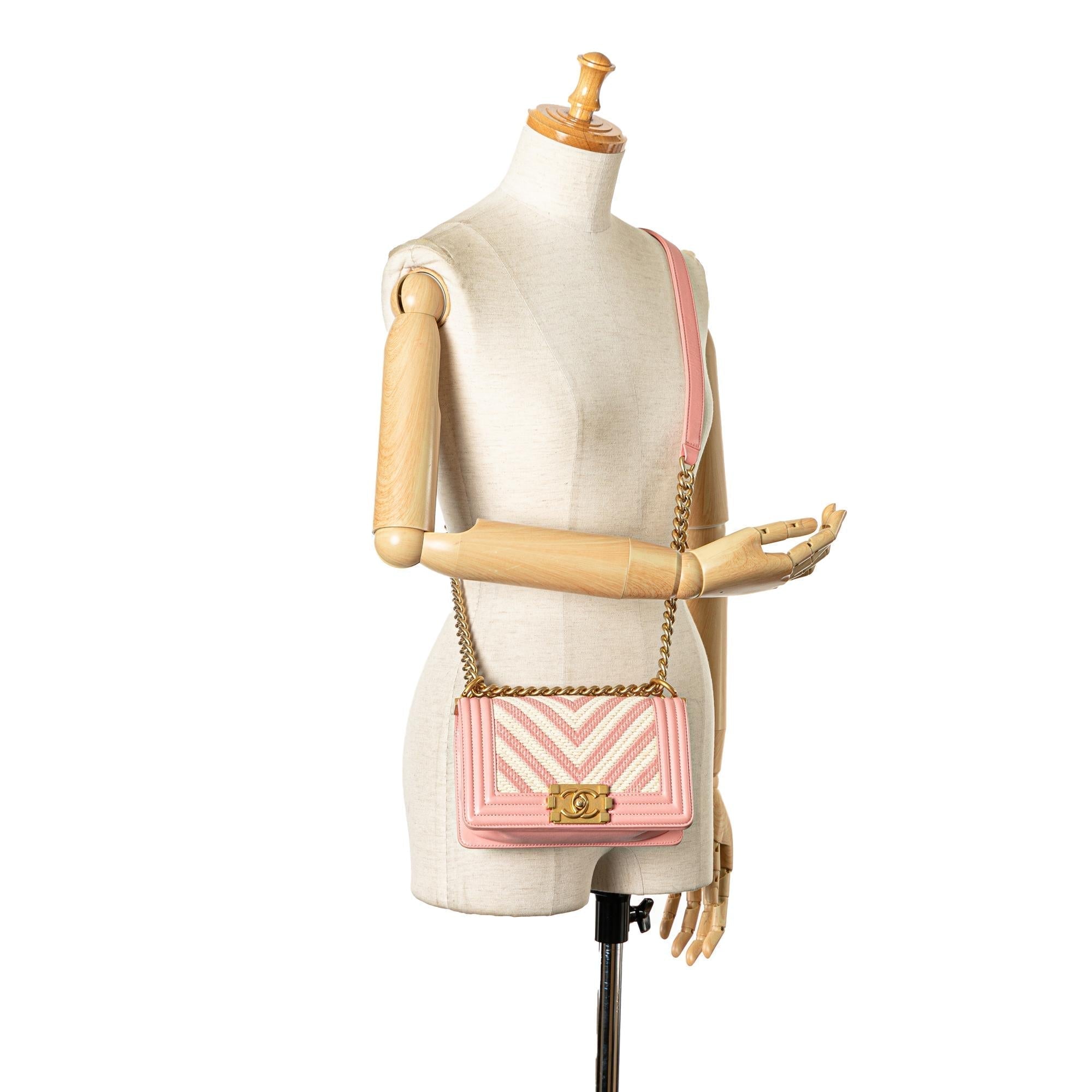 Top Quality Chanel Small Braided Chevron Boy Flap (SHG-eAcvzY)